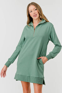 MINERAL WASH DRESS SAGE