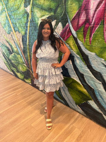 Ruffle Skirt Sleeveless Woven Dress