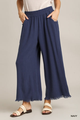 THE CANDY LINEN PANTS-NAVY