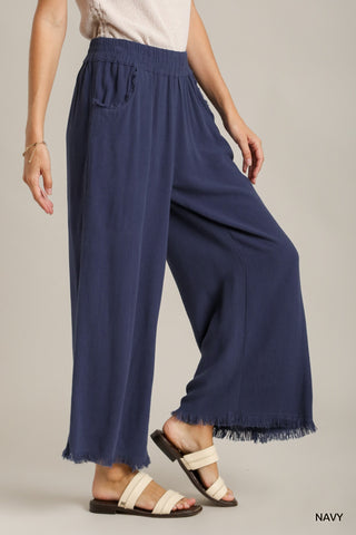 THE CANDY LINEN PANTS-NAVY