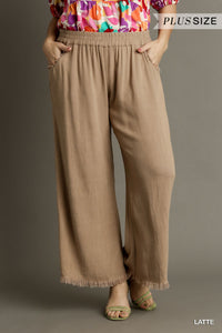 THE CANDY LINEN PANTS-LATTE+