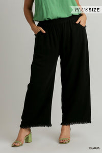 THE CANDY LINEN PANTS-BLACK+