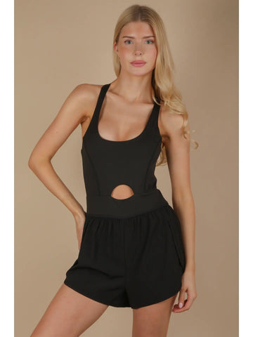 THE WORK IT OUT ROMPER-BLACK