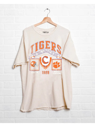 Clemson Tigers Prep Patch Off White Thrifted Tee