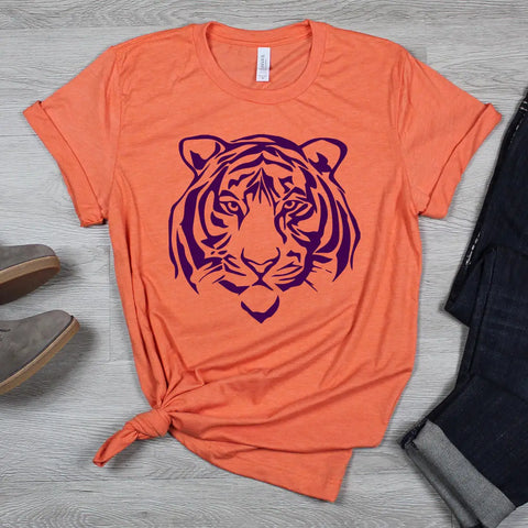 Tiger Head College Football Graphic T-Shirt