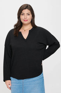 BLACK PLUS SOLID NOTCH TOP