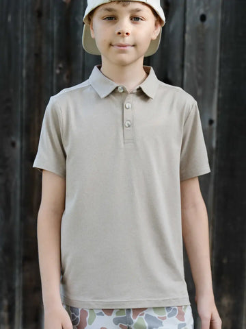 Youth Sizing - Performance Polo - Heather Khaki