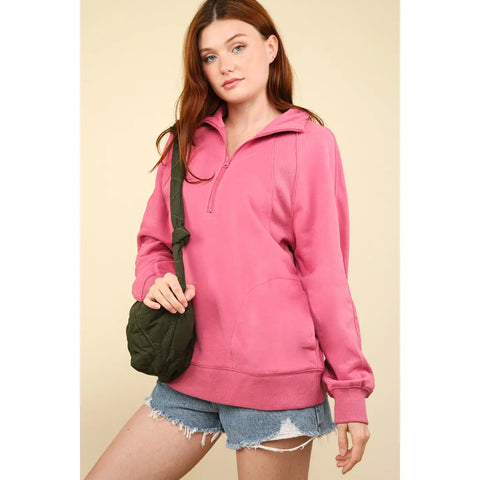 HENLEY SWEATSHIRT-PINK