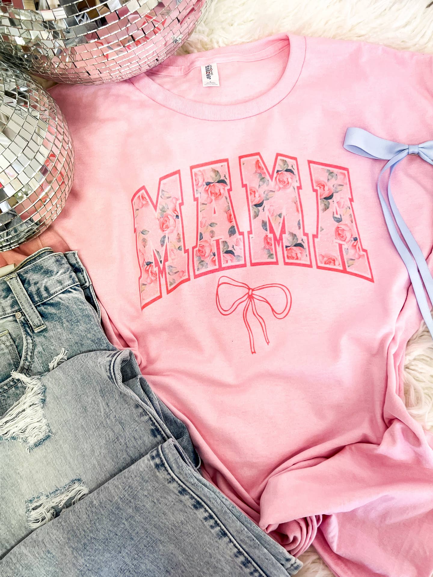 FLORAL MAMA BOW TEE