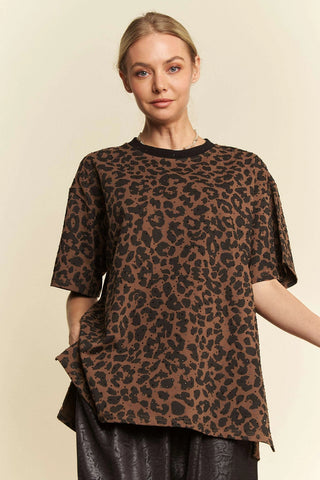 LEOPARD RHINESTONE TOP