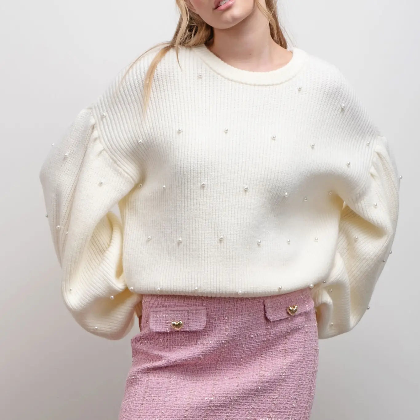 PEARL DETAIL SWEATER