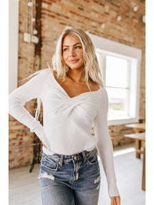 Chana Cable Crossed V-Neck Sweater
