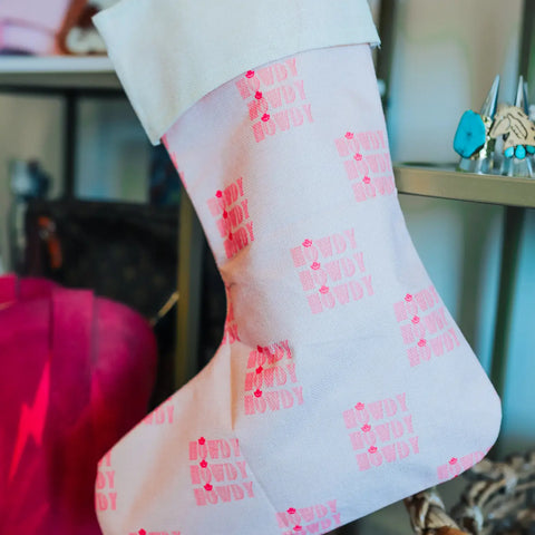 Pink Howdy Christmas Stocking