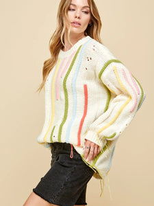 Multi Color Striped Sweatshirt