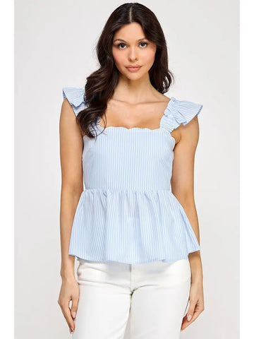 Flutter Sleeve Peplum Top