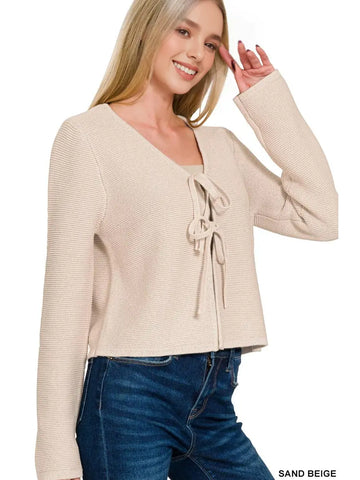 Tie Front Sweater Cardigan