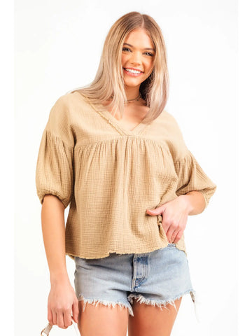 THE DARLING TOP-TAUPE+