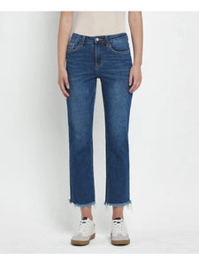 High Rise Crop Straight Jeans