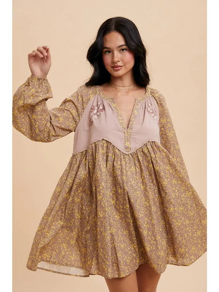 Cotton Embroidered Babydoll Dress