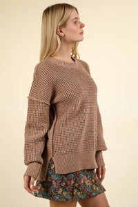 THE WAFFLE SWEATER- TAUPE