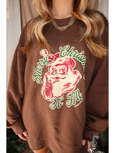 Vintage Santa Brown Solid Sweatshirt