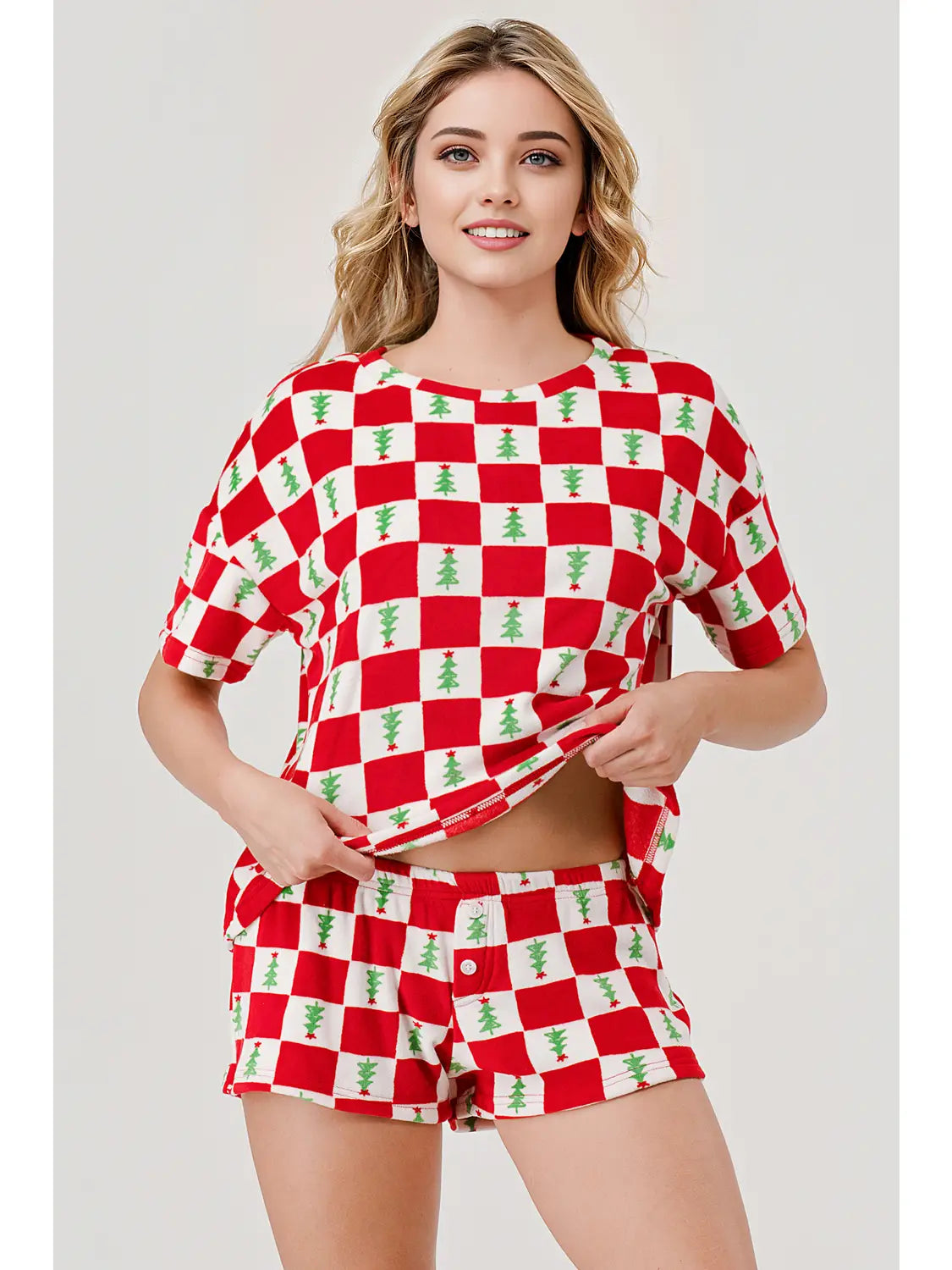 RED CHRISTMAS TREE PJ SET