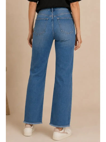 Wide Leg Fray Hem Jean