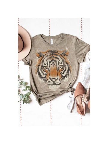 TIGER BIG FACE SHORT SLEEVE GRAPHIC TEE