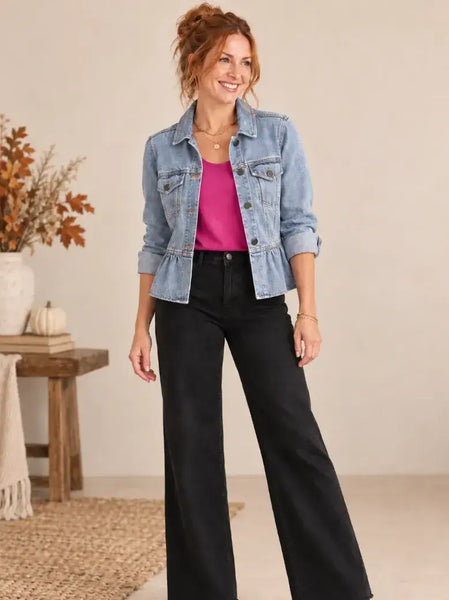 PEPLUM JEAN JACKET