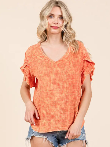 V-Neckk Ruffle Top