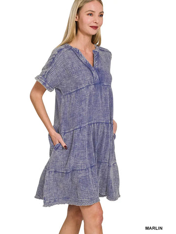 THE GAUZEY DAY DRESS NAVY