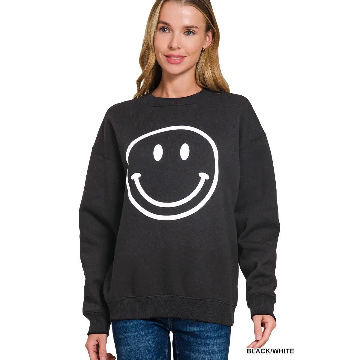 SMILE SWEATSHIRT- BLACK