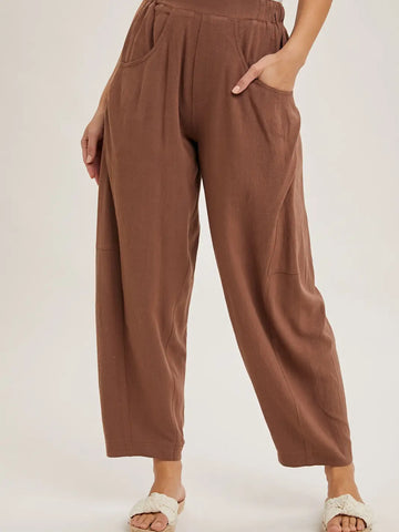 Relaxed Barrel Pants with Pockets