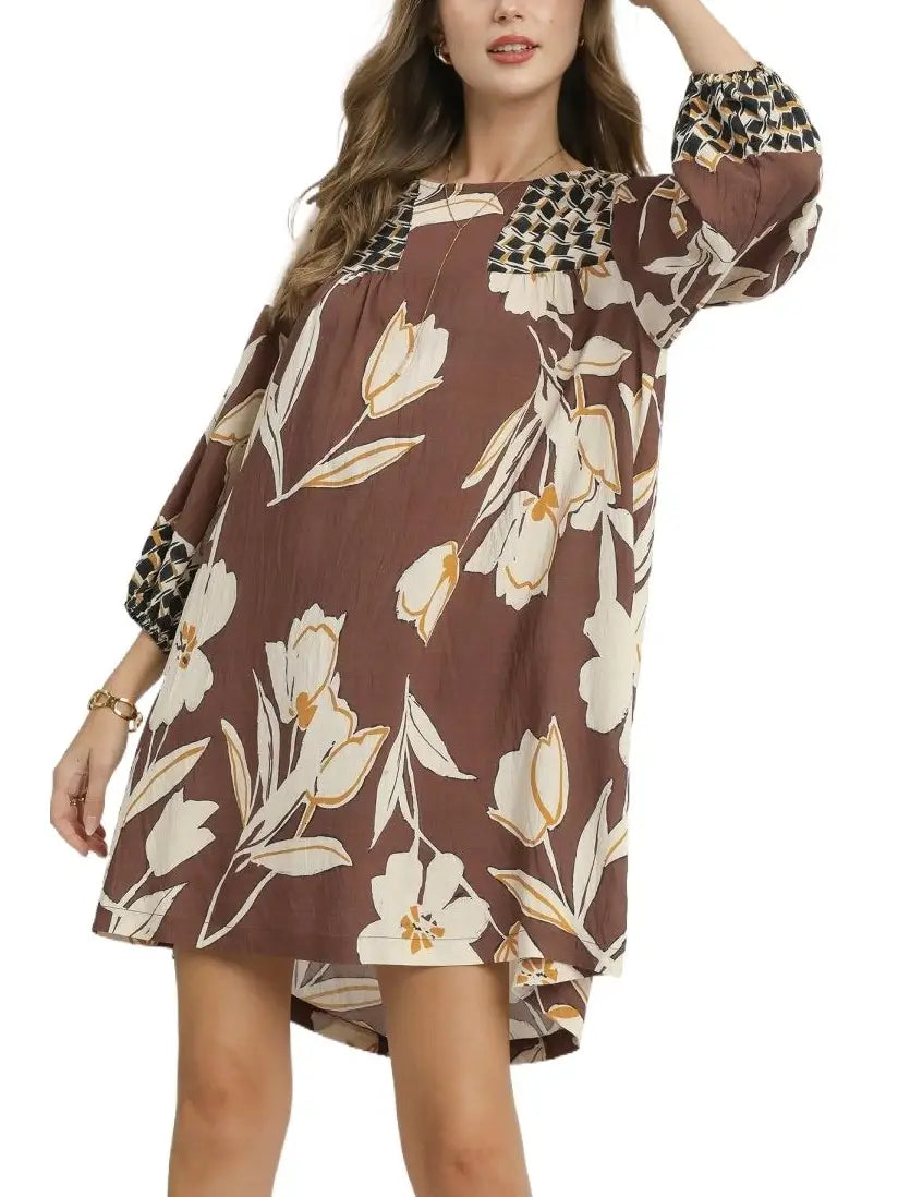 Floral High-Low Babydoll Dress