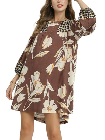Floral High-Low Babydoll Dress
