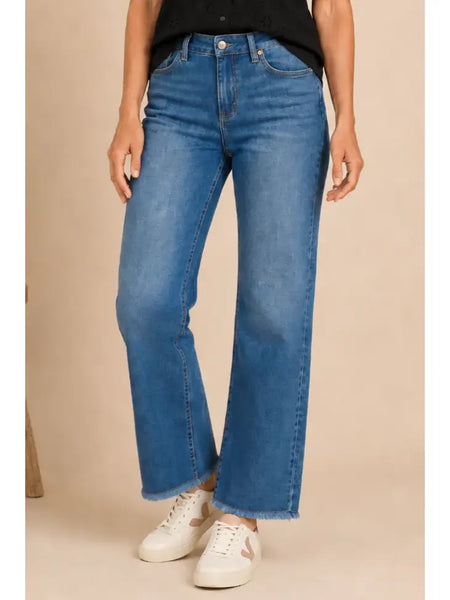 Wide Leg Fray Hem Jean