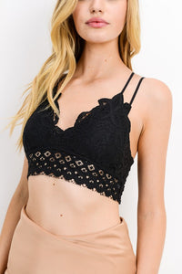 THE FLORAL BRALETTE - BLACK