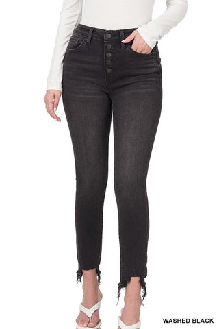THE KATHRYN BUTTON JEANS - BLACK