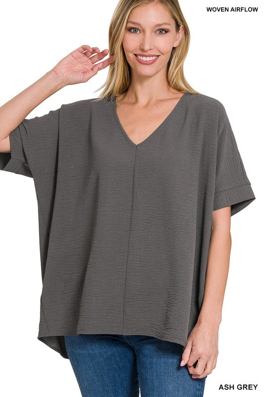 THE ESSENTIAL TOP- ASH GRAY+