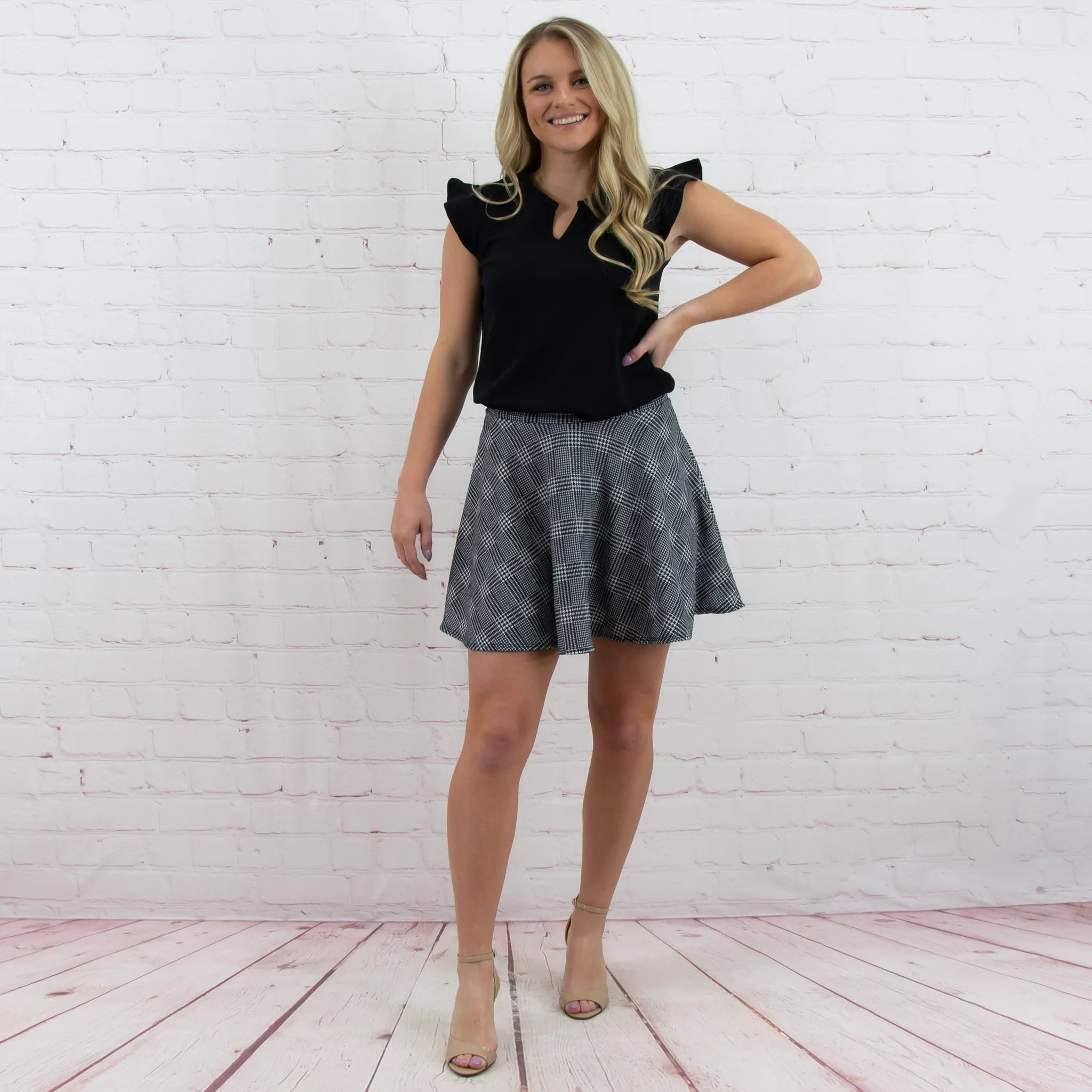 HOUNDS TOOTH SKIRT