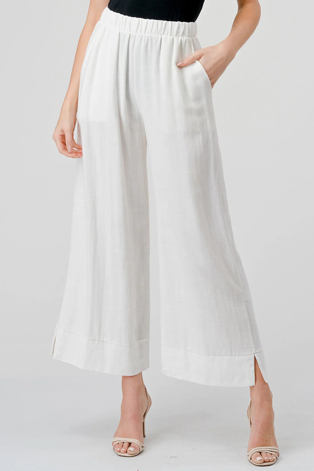 Cropped White Pants